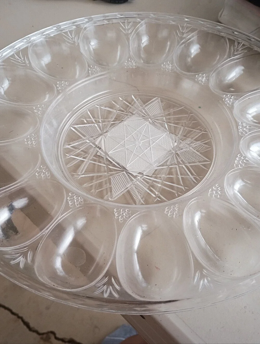 Clear Plastic Deviled Egg Serving Platter